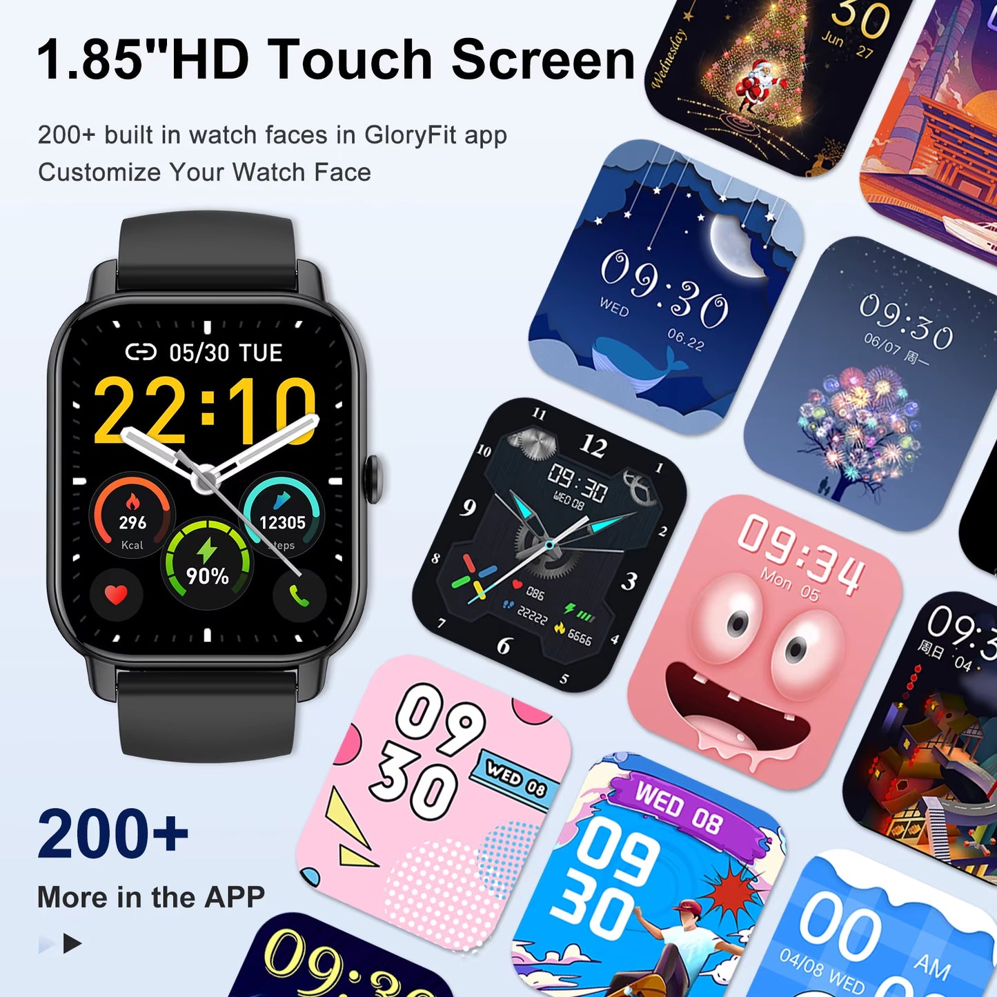 Smart Watch, 1.85" Sports Watch for IP68 Waterproof, 110+ Sport Modes, Fitness Activity Tracker, Ultra Thin Watch.