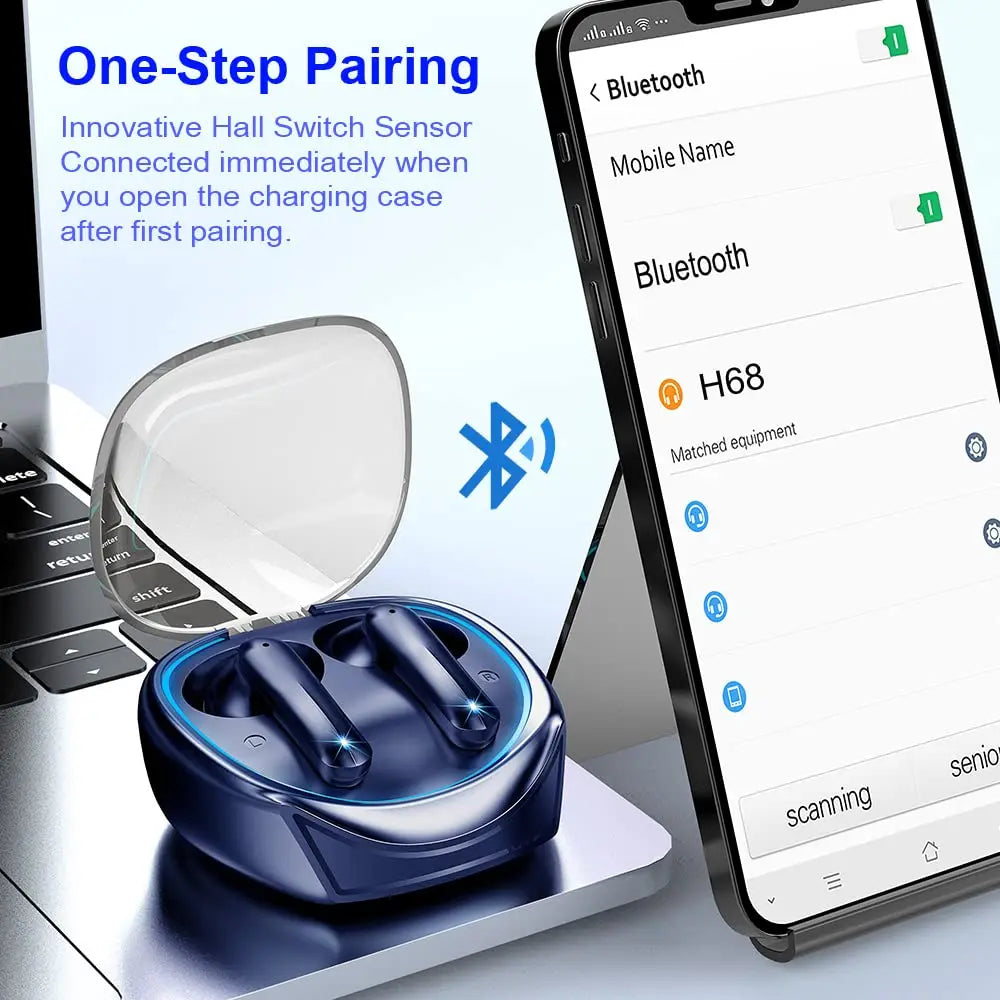 Wireless Earbuds,Bluetooth 5.3 Headphones with 4 Mic Stereo,40H Playtime Wireless Earphones,50Ms Low Latency Ear Bud,Game Mode.