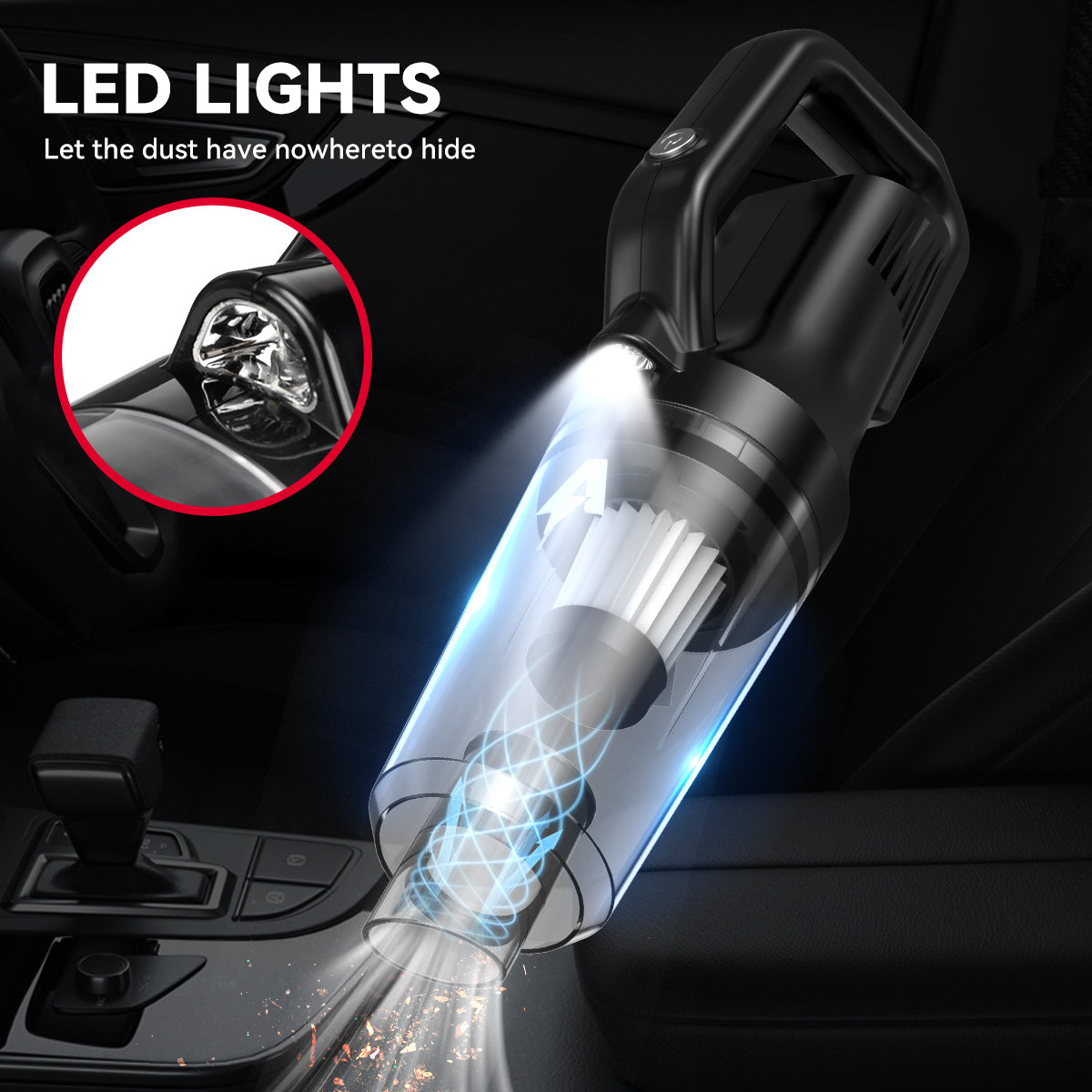 8000Pa 120W Wireless Handheld Vacuum Cleaner LED Dual-Charge Mode Wet Dry Cleaner for Home Office Cars