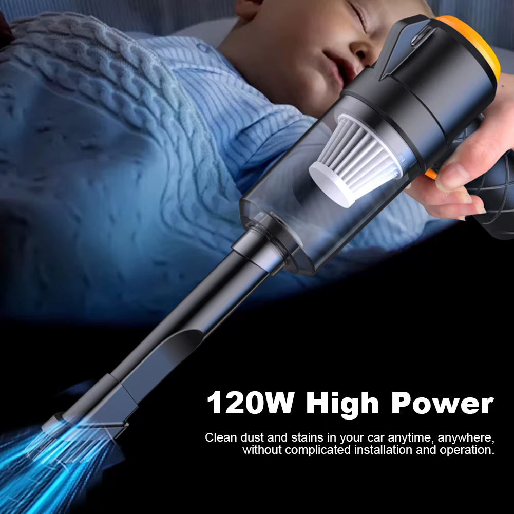 6 in 1 Blowing & Suction Vacuum Cleaner 3500PA Strong Suction Mini Handheld Cleaner Multifunctional for Car Home Office Cleaning
